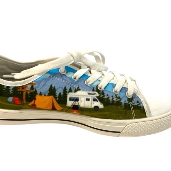 Camping Motif Sneakers Women’s 10 - NEW - Picture 4 of 6